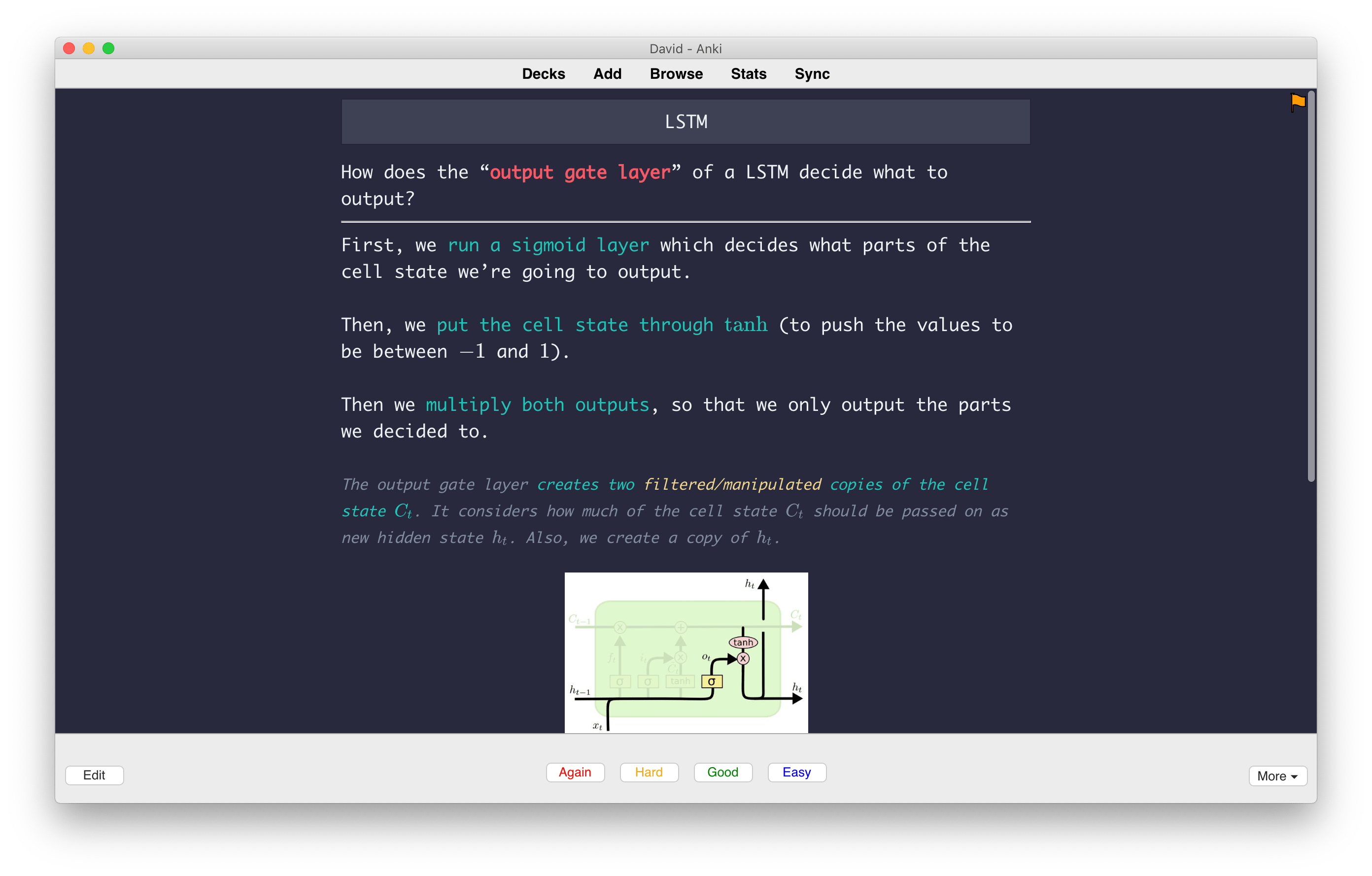 Example for Anki flashcard